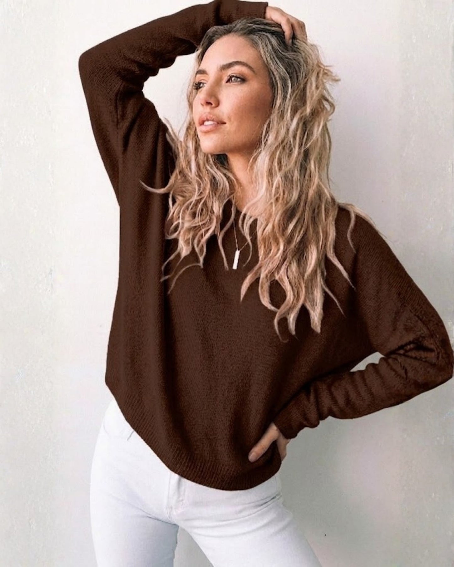 Joansy Knit - Chocolate | Women's Ribbed Knit Jumper