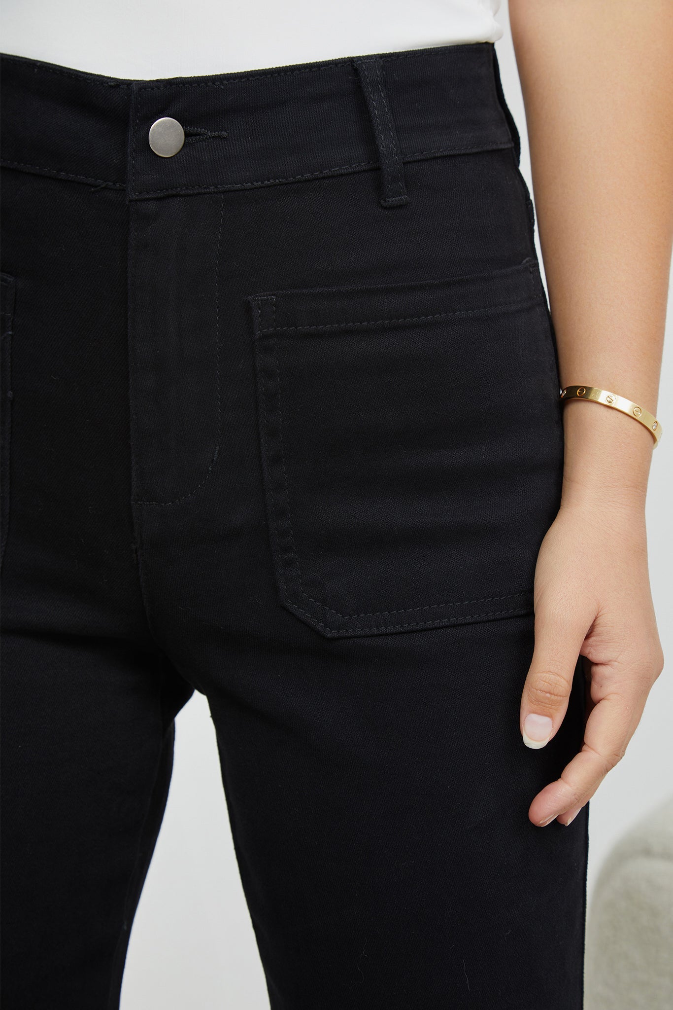 Orine Black Denim Jeans | Women's High Waisted Flared Jeans