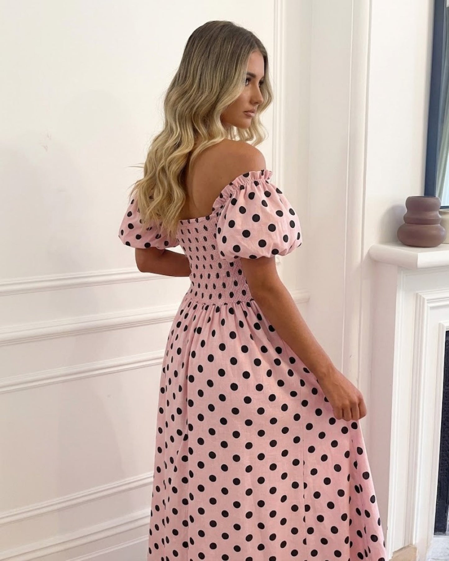 Soheila Dress - Pink Spot