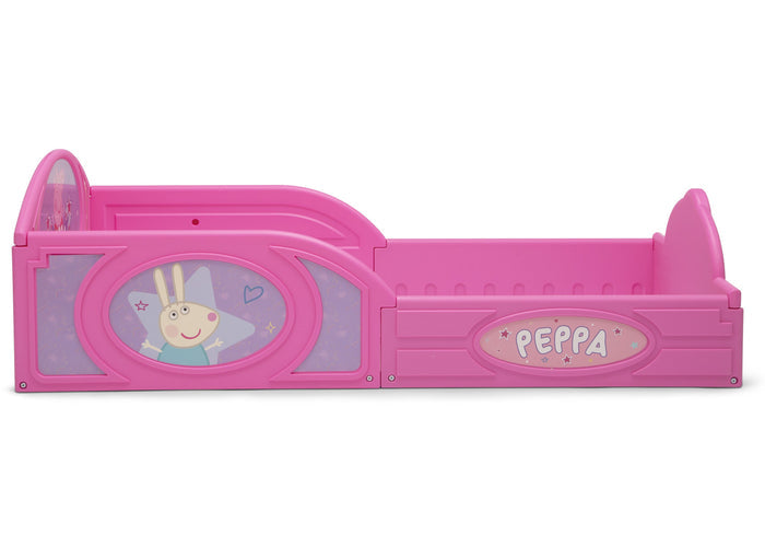 Delta Children Peppa Pig (1171) Plastic Sleep and Play Toddler Bed, Side Silo View