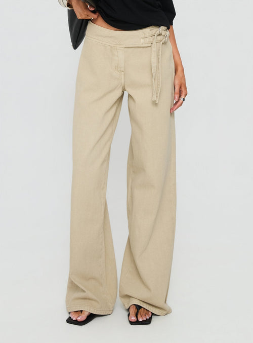 Boxie Mid Rise Wide Leg Jeans Washed Green