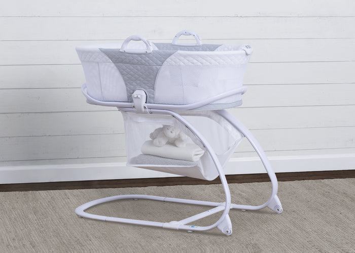2-in-1 Moses Basket Bedside Bassinet Sleeper Grey (2130)