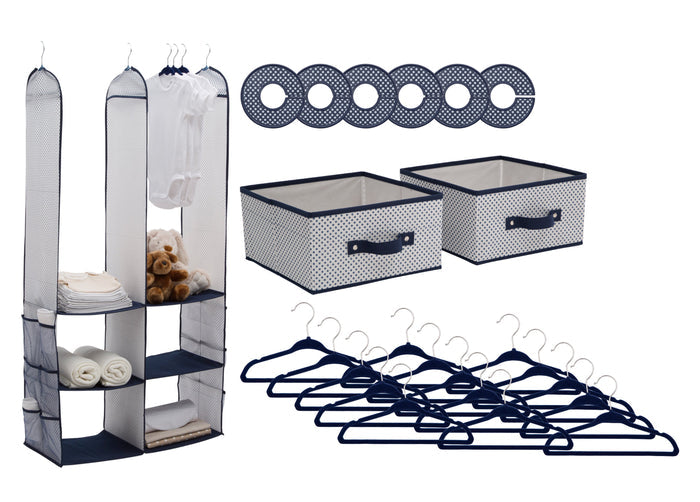 Delta Children Navy (417) 48-Piece Nursery Storage Set (SS2056), Silo, d2d