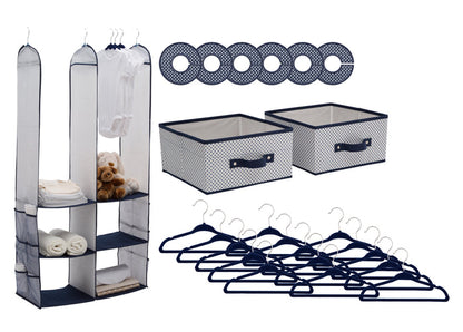 Delta Children Navy (417) 48-Piece Nursery Storage Set (SS2056), Silo, d2d