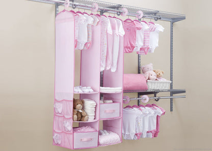 Delta Children Barely Pink (689) 24 Piece Nursery Storage Set, Room, e1e