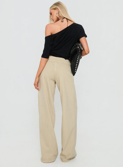 Boxie Mid Rise Wide Leg Jeans Washed Green