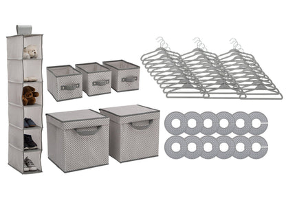 Delta Children Cool Grey (063) 48 Piece Nursery Storage Set, Silo b2b