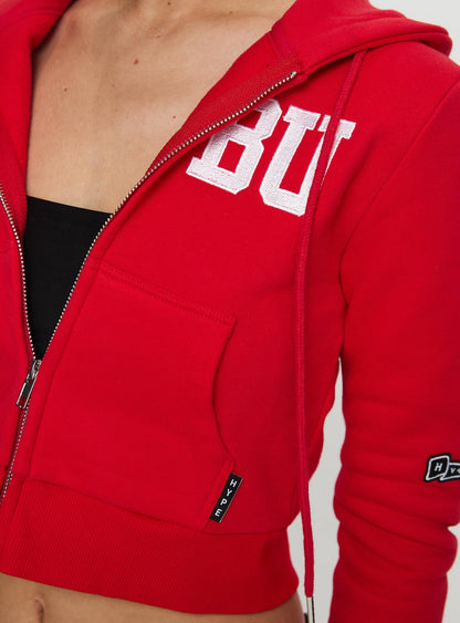 BU MIA Zip Sweater Red