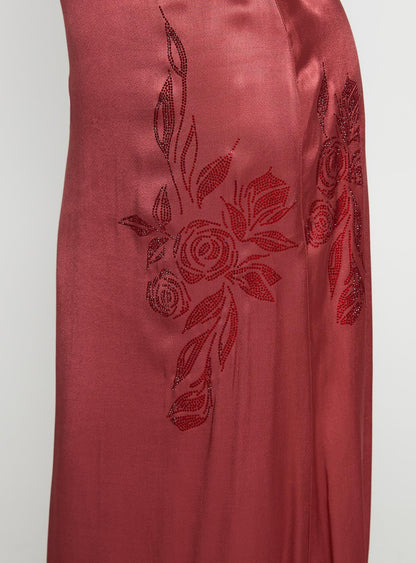 Catch You Up Beaded Maxi Dress Red