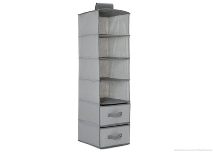 Delta Children Dove Grey (058) 6 Shelf Storage with 2 Drawers, Drawer Option a1a