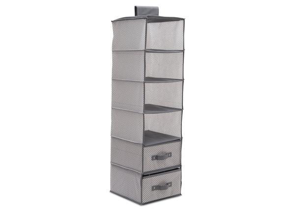 Delta Children Dove Grey (063) 6 Shelf Storage with 2 Drawers, Drawer Option b1b