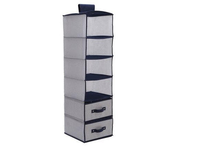 Delta Children Navy (417) 6 Shelf Storage with 2 Drawers, Drawer Option d1d