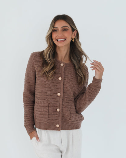 Anora Mocha Cardigan | Women's Knit Cardigan