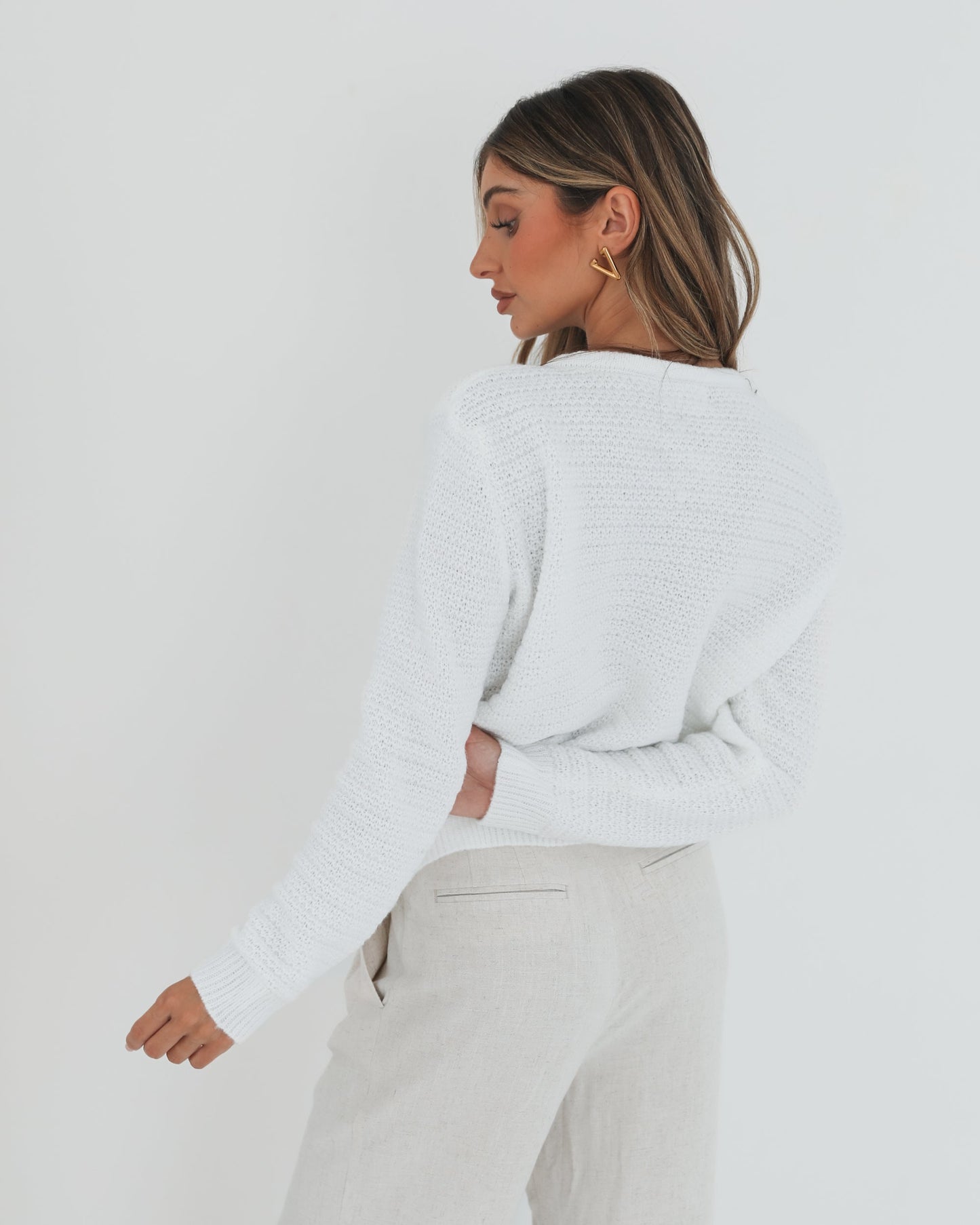 Anora White Cardigan | Women's Knit Cardigan