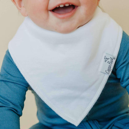 4 Pack Baby Bandana Bibs - White Basics