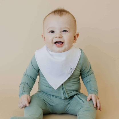 4 Pack Baby Bandana Bibs - White Basics