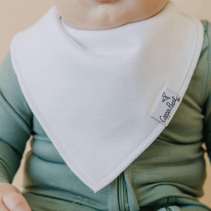 4 Pack Baby Bandana Bibs - White Basics