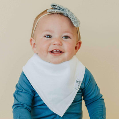 4 Pack Baby Bandana Bibs - White Basics