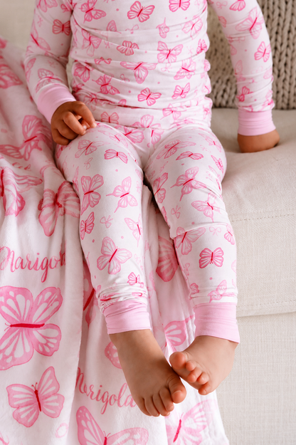 Double Sided Bamboo Blanket | Blooming Butterflies