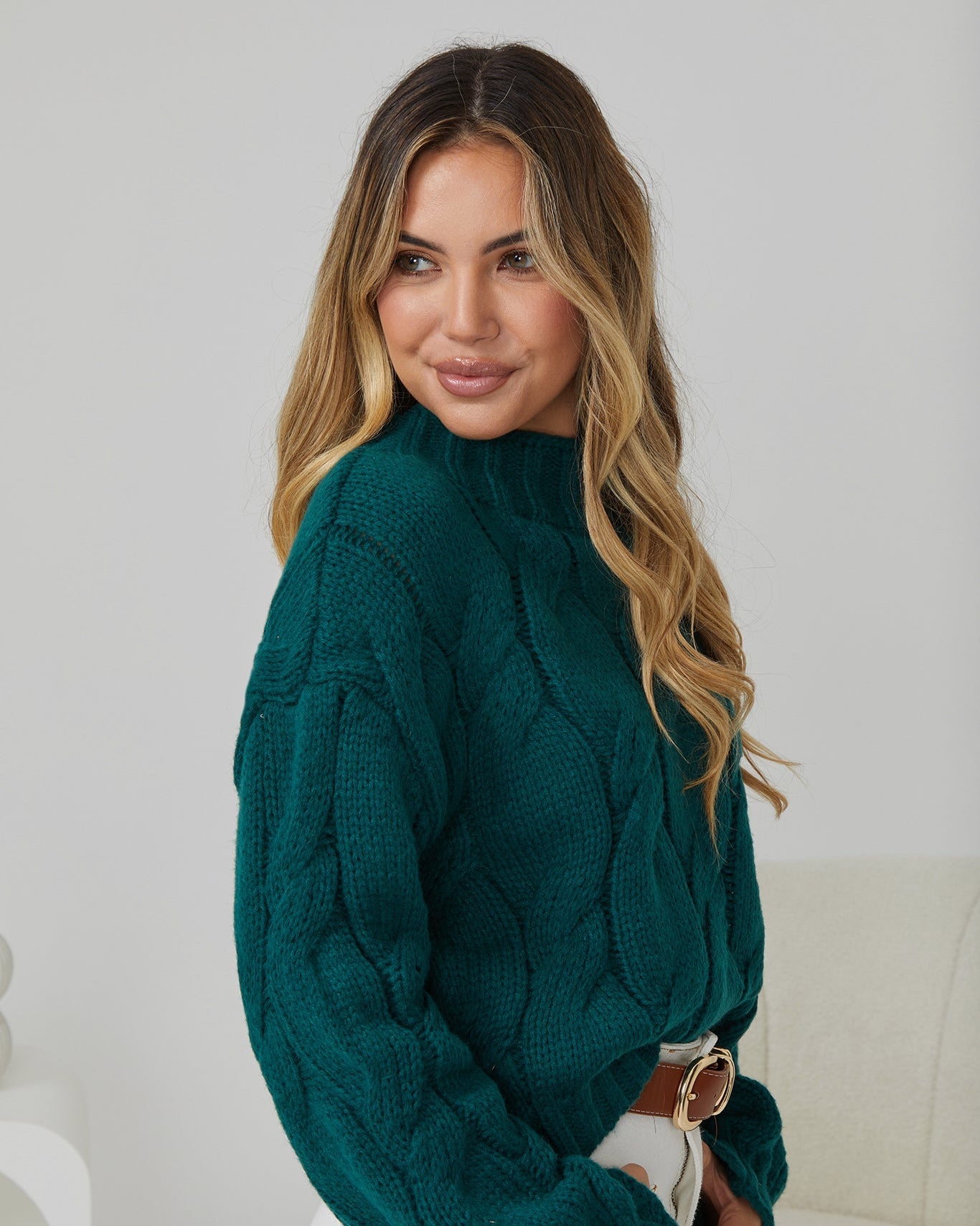 Hadi Knit - Dark Green | Women's Relaxed Fit Knit Jumper