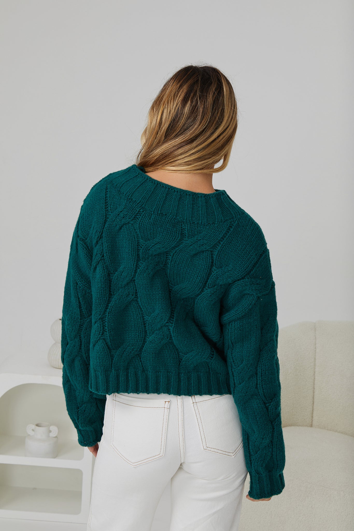 Hadi Knit - Dark Green | Women's Relaxed Fit Knit Jumper