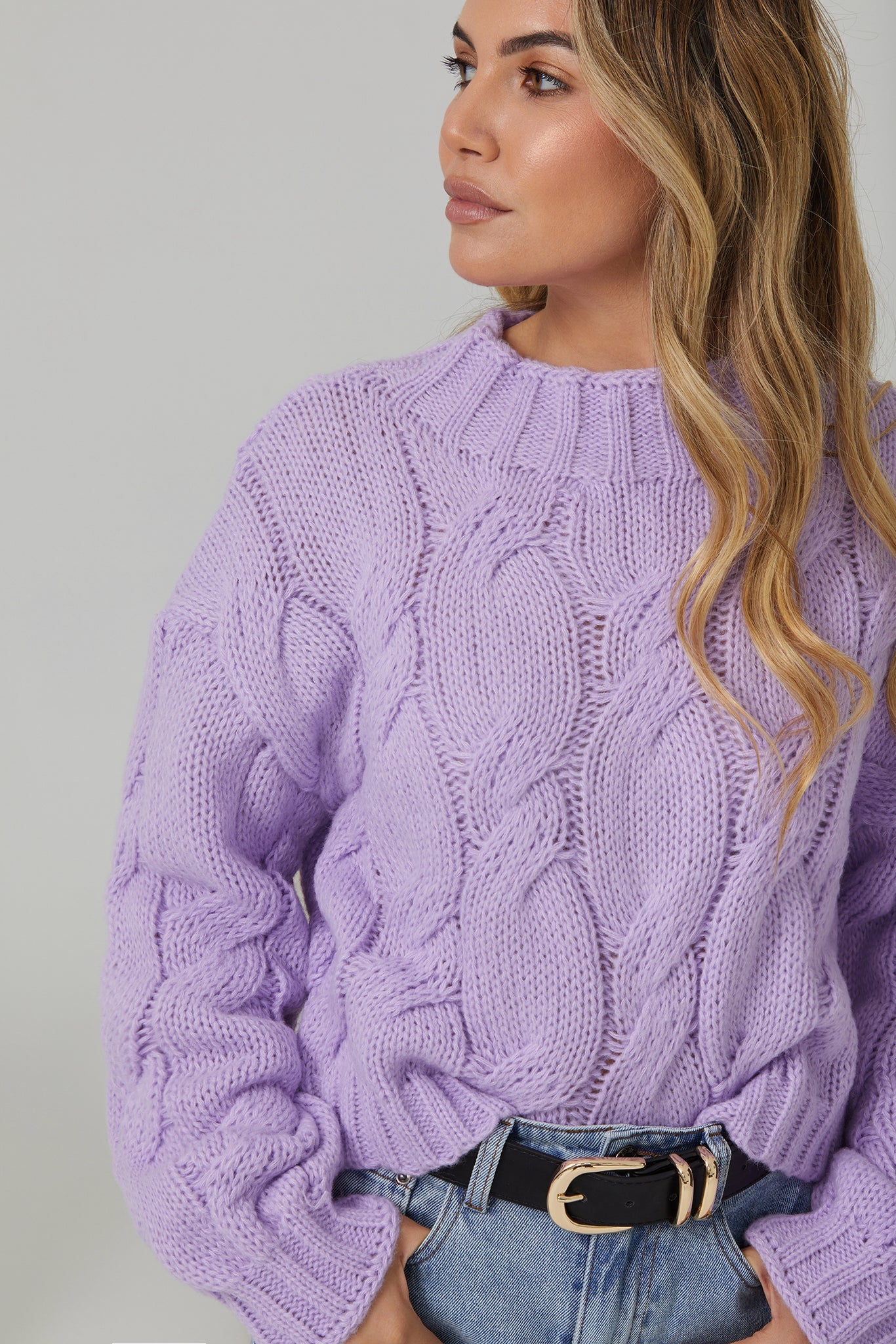 Hadi Knit - Lilac | Women's Relaxed Fit Knit Jumper