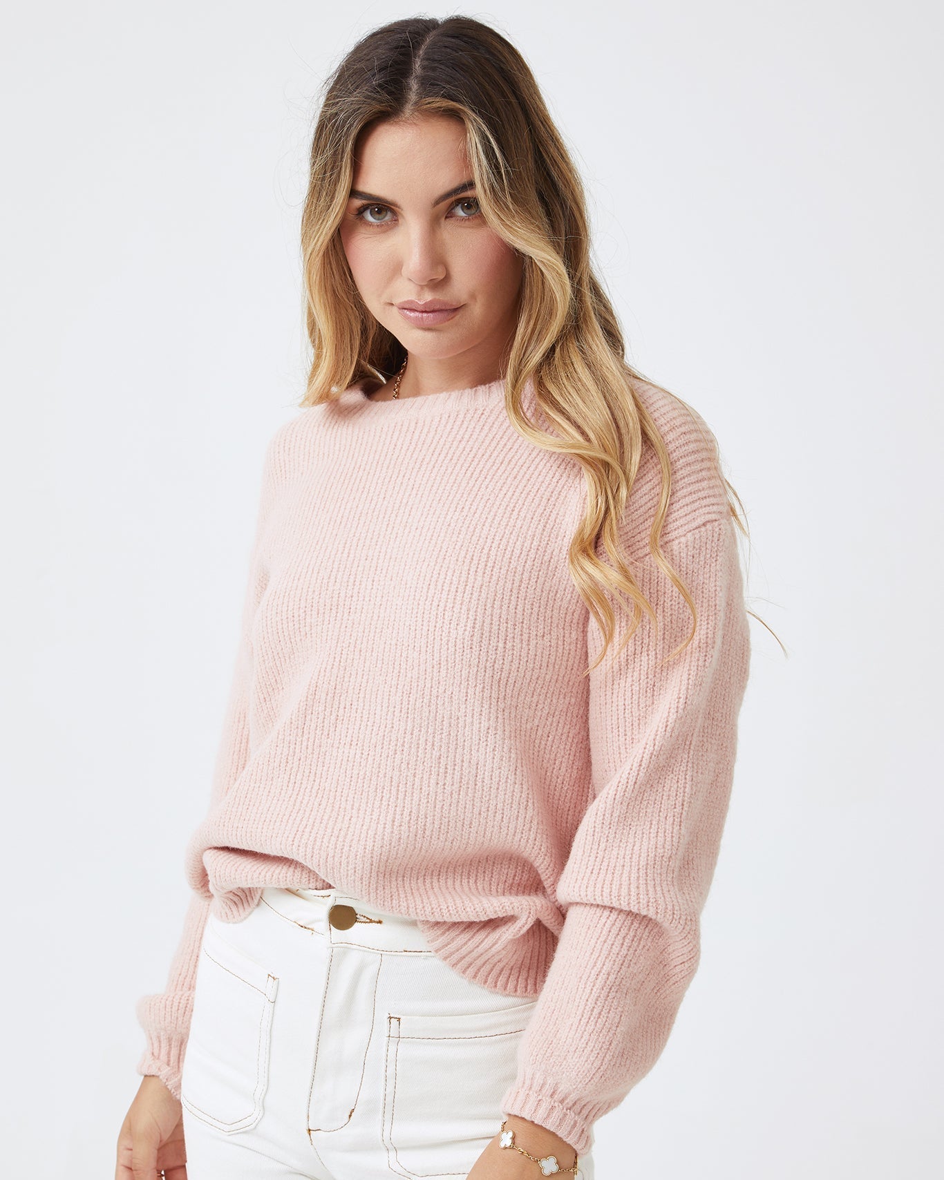 Harvie Knit - Pink | Women's Wool Blend Jumper
