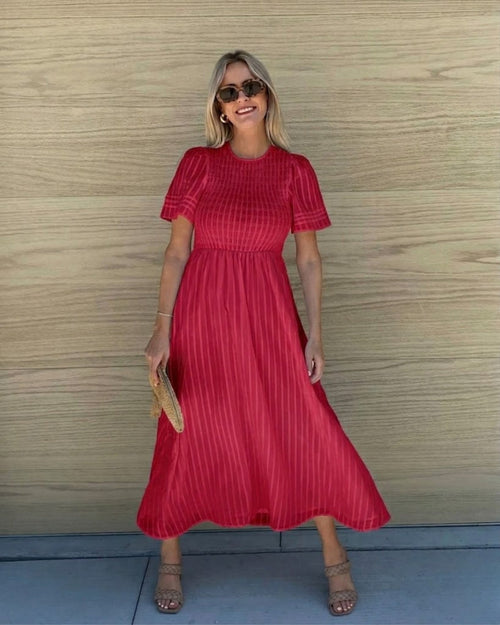 Iolana Cherry Midi Dress | Women's Cotton A-Line Midi Dress