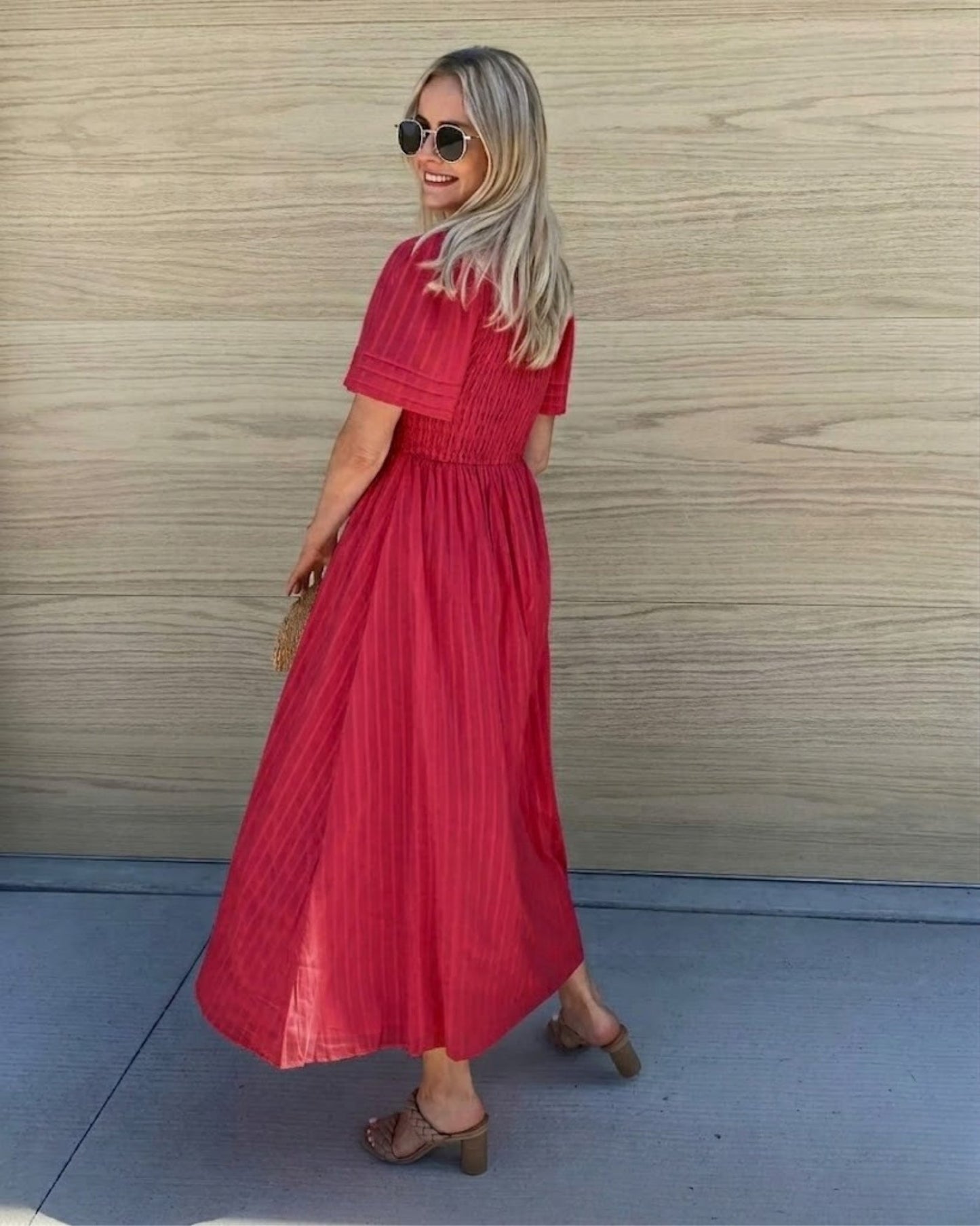 Iolana Cherry Midi Dress | Women's Cotton A-Line Midi Dress