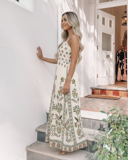 Ione Green Multi Dress | Women's Printed Maxi Dress