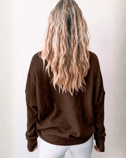 Joansy Knit - Chocolate | Women's Ribbed Knit Jumper
