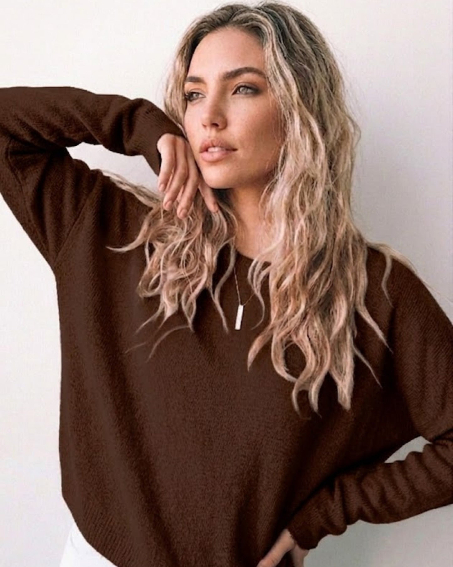 Joansy Knit - Chocolate | Women's Ribbed Knit Jumper