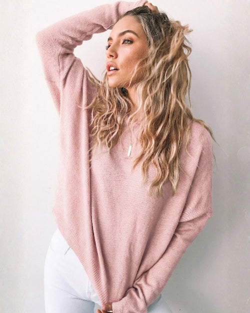 Joansy Knit Light Pink | Women's Ribbed Knit Jumper
