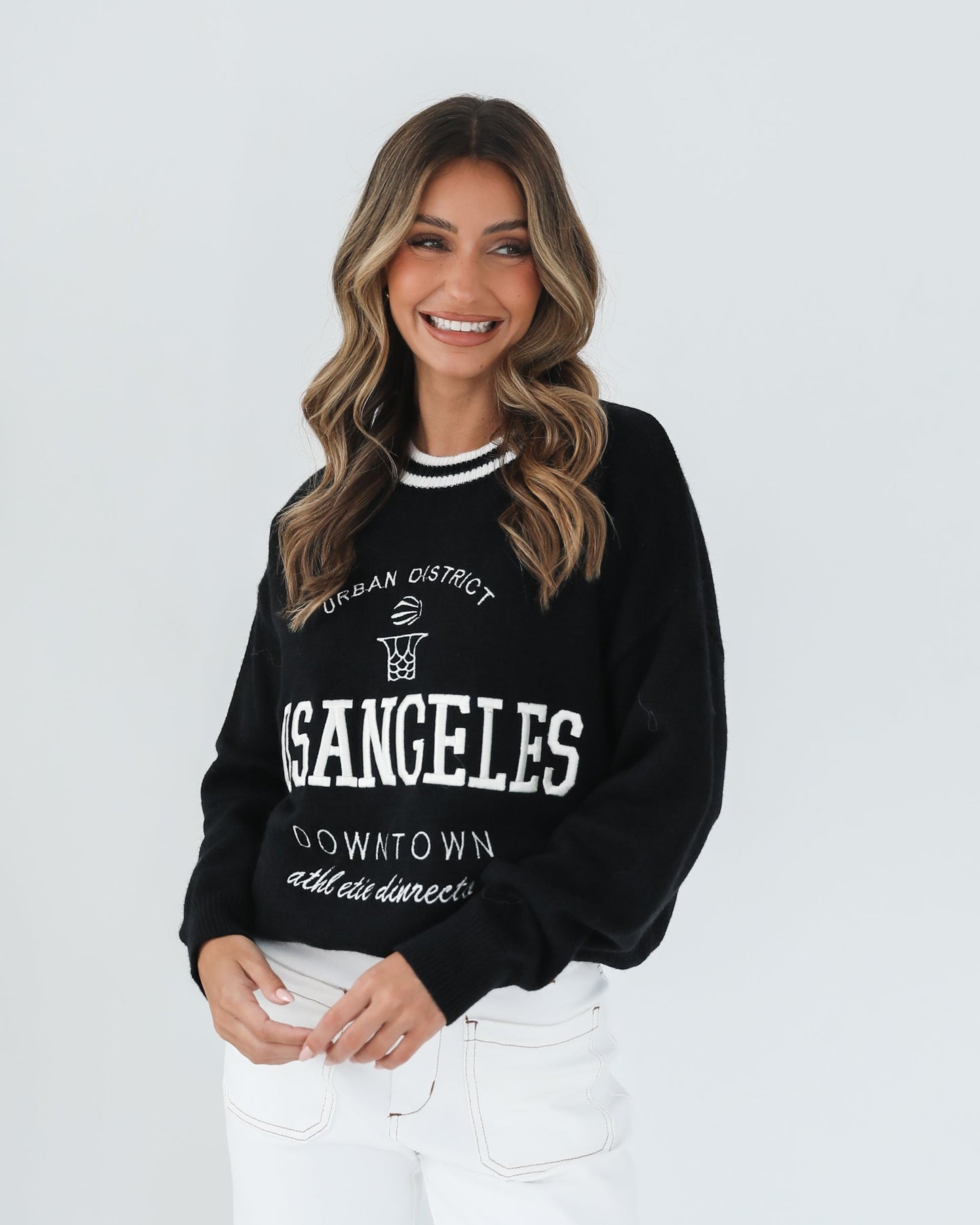 Kanoe Knit Black Print | Women's Printed Wool Blend Jumper