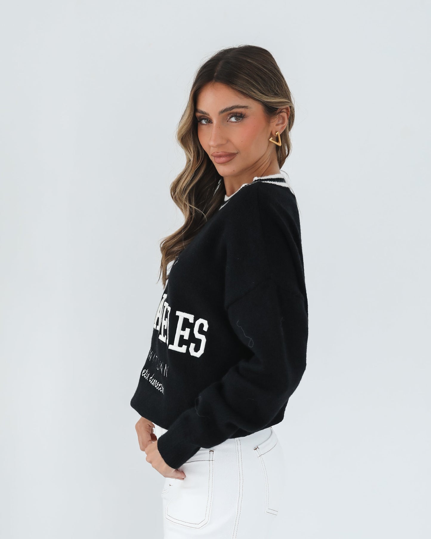 Kanoe Knit Black Print | Women's Printed Wool Blend Jumper