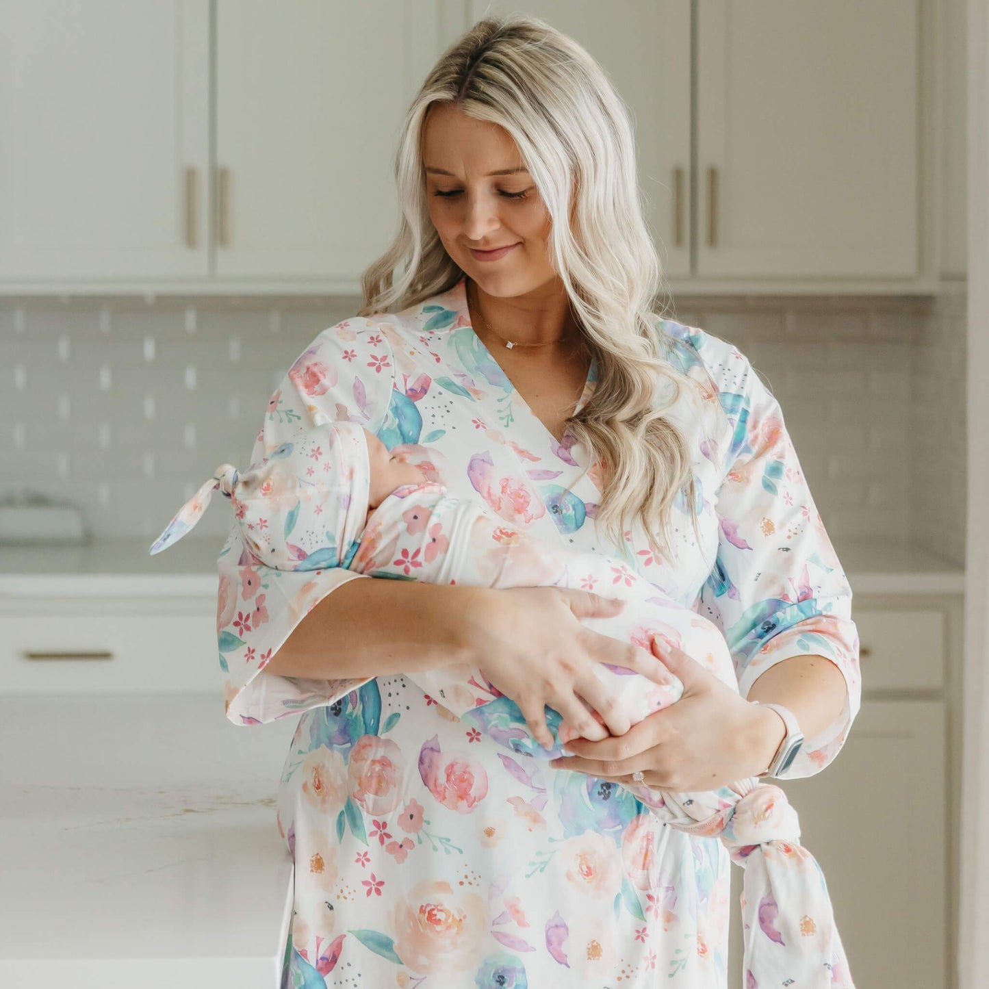 Knit Swaddle Blanket - Bloom