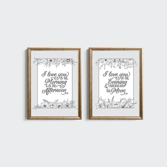 Love You In The Morning Bundled Digital Nursery Art