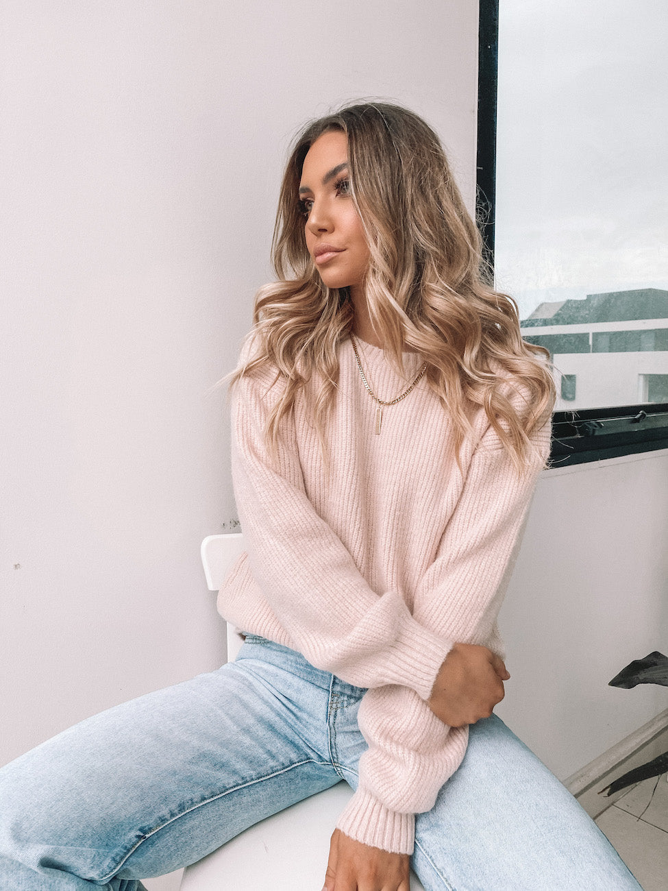 Harvie Knit - Pink | Women's Wool Blend Jumper