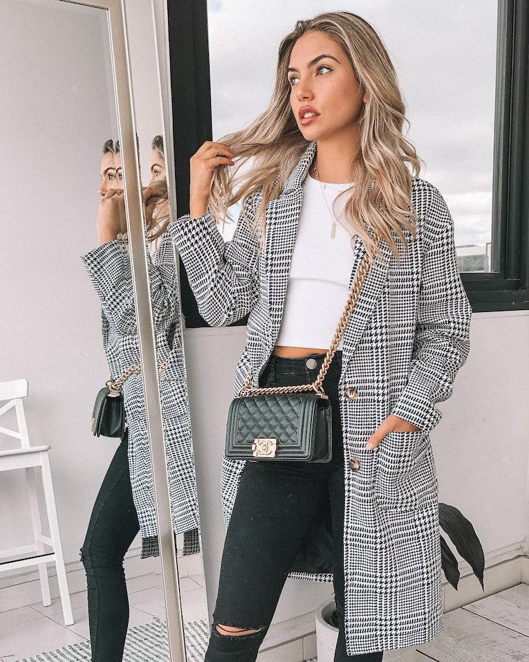 Polaris Coat - Print | Women's Check Longline Coat