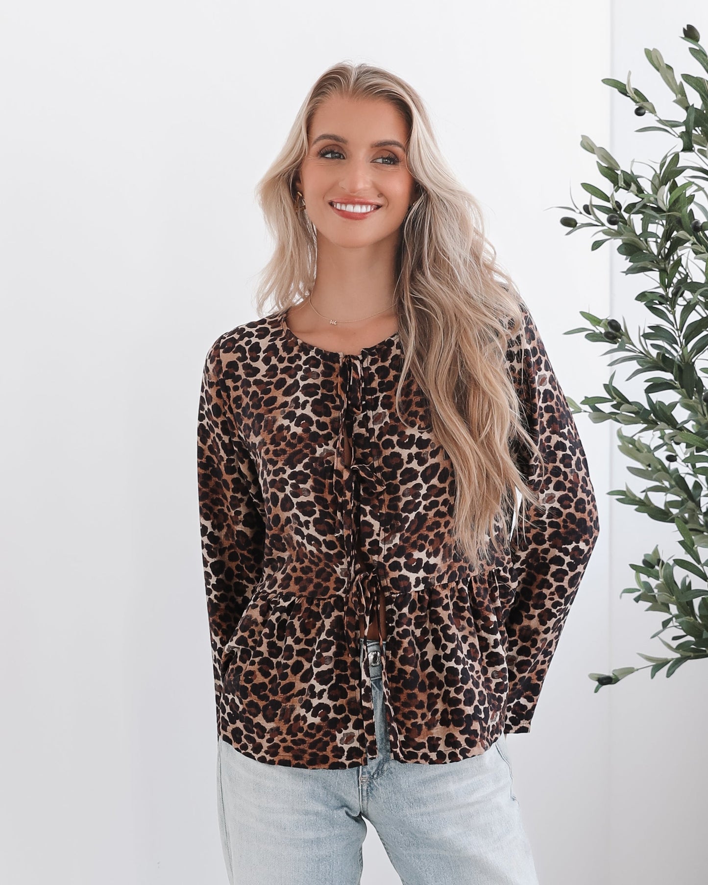 Saveria Top Brown Print | Women's Relaxed Printed Blouse