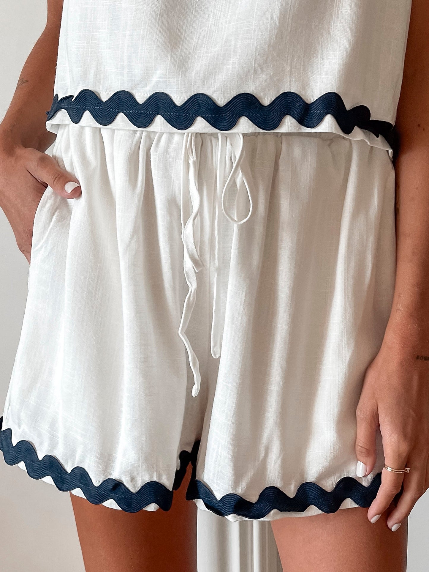 Solara White Multi Set | Women's Two Piece Set