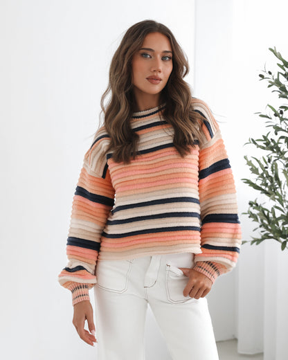 Valkyrie Peach Print Knit | Women's Knit Jumper
