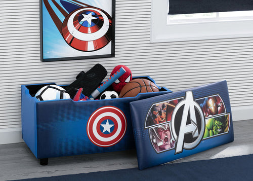 Delta Children Avengers Upholstered Storage Bench for Kids, Room View
