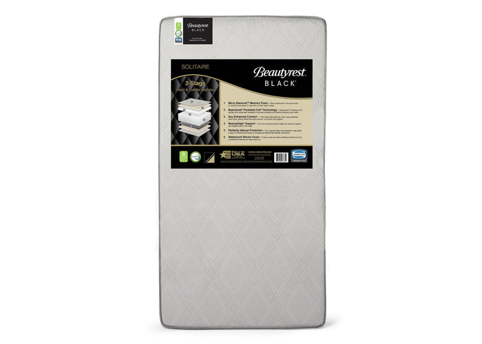 Beautyrest Black Solitaire 2-Stage Crib and Toddler Mattress, Main View