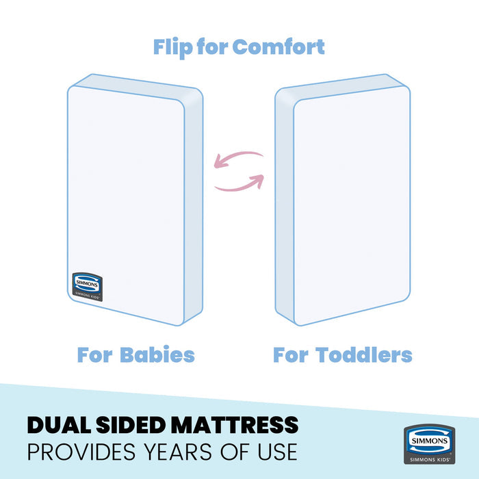Beautyrest Silver Slumber Nights Crib and Toddler Mattress, Dual Sided View