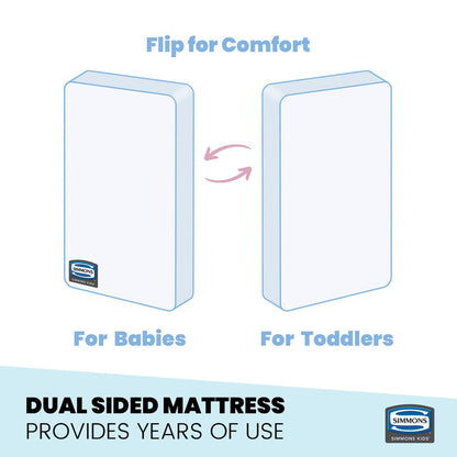 Beautyrest Silver Slumber Nights Crib and Toddler Mattress, Dual Sided View