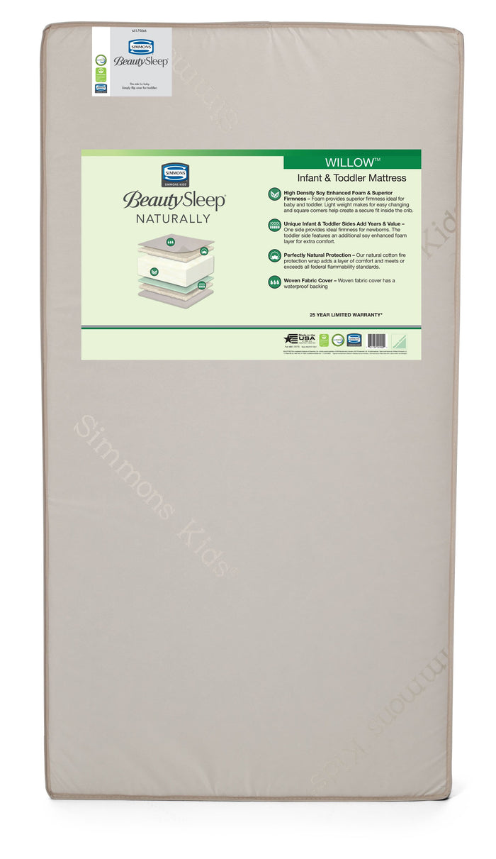 BeautySleep Naturally Willow Crib and Toddler Mattress No Color (NO)