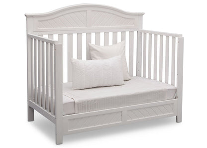 Delta Children Bianca (130) Bennington Elite Curved 4-in-1 Crib angled conversion to daybed a5a