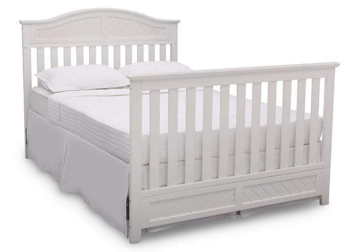 Delta Children Bianca (130) Bennington Elite Curved 4-in-1 Crib angled conversion to full size bed a6a