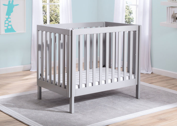 Delta Children Grey (180) Bennington Elite Mini Crib with Mattress, Hangtag